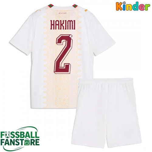 Marokko Achraf Hakimi #2 Replik Auswärtstrikot Kinder WM 2026 Kurzarm (+ Kurze Hosen)